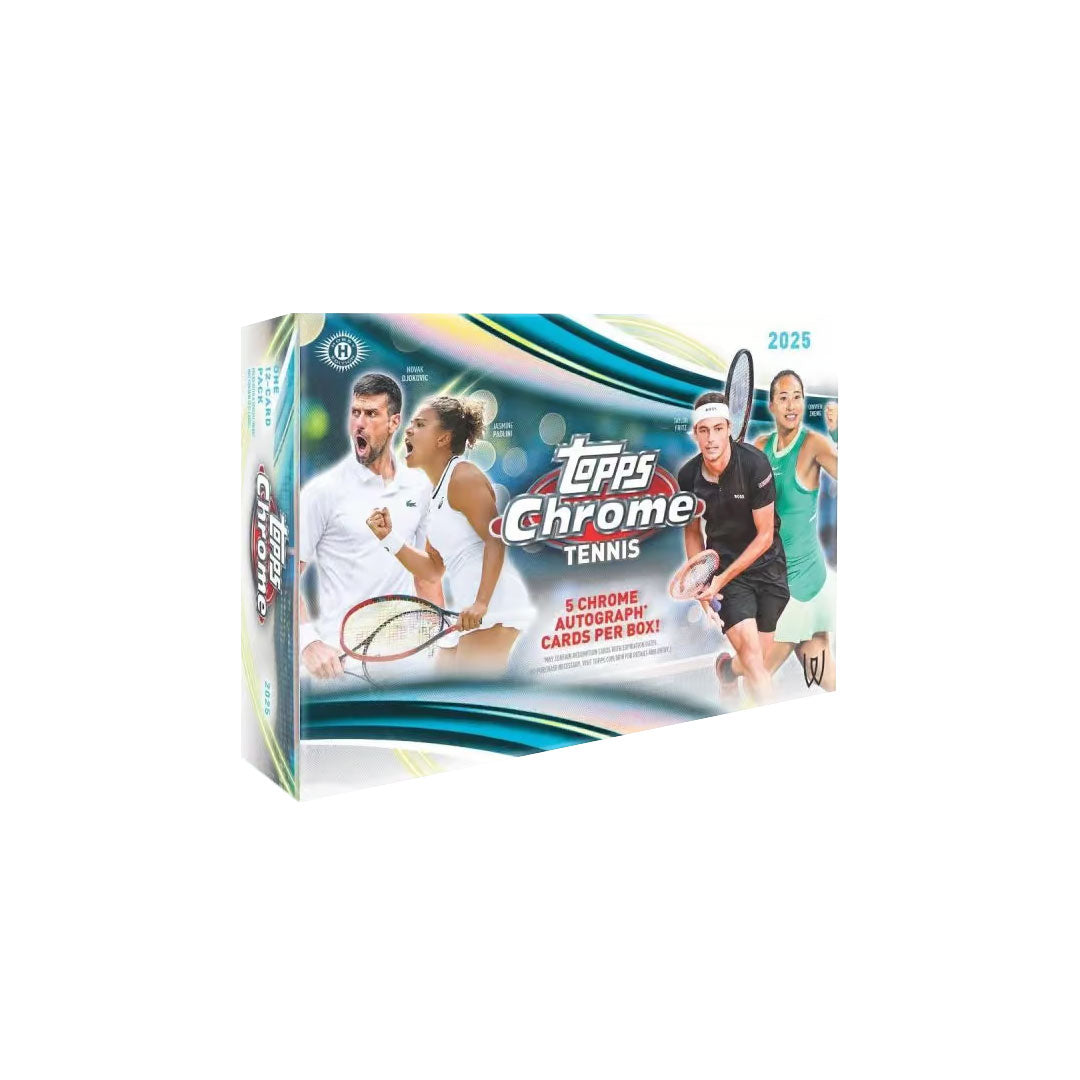 # 2025 Topps Chrome Tennis Breakers Delight Box Experience the thrill of premium tennis card collecting with the 2025 Topps Chrome Tennis Breakers Delight Box. This exclusive release features stunning chrome technology that brings your favorite players to life with vibrant colors and sharp detail. Perfect for serious collectors and breakers alike, each box delivers premium packs loaded with potential hits, rare parallels, and coveted autograph cards. Whether you're building a championship collection or hunt