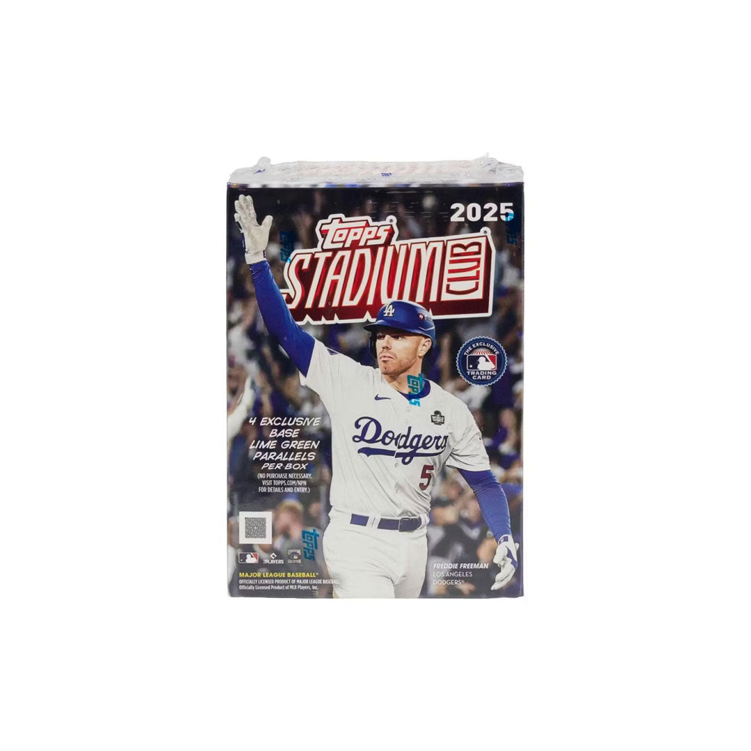 Dive into the 2025 Topps Stadium Club Baseball Blaster Box and experience premium card collecting at its finest. This box delivers an exciting mix of base cards and exclusive inserts featuring today's biggest baseball stars and rising prospects. With multiple packs packed inside, you'll have plenty of opportunities to pull rare parallels and chase those coveted autograph and memorabilia cards. Perfect for seasoned collectors and newcomers alike, Stadium Club's stunning photography and dynamic designs make e