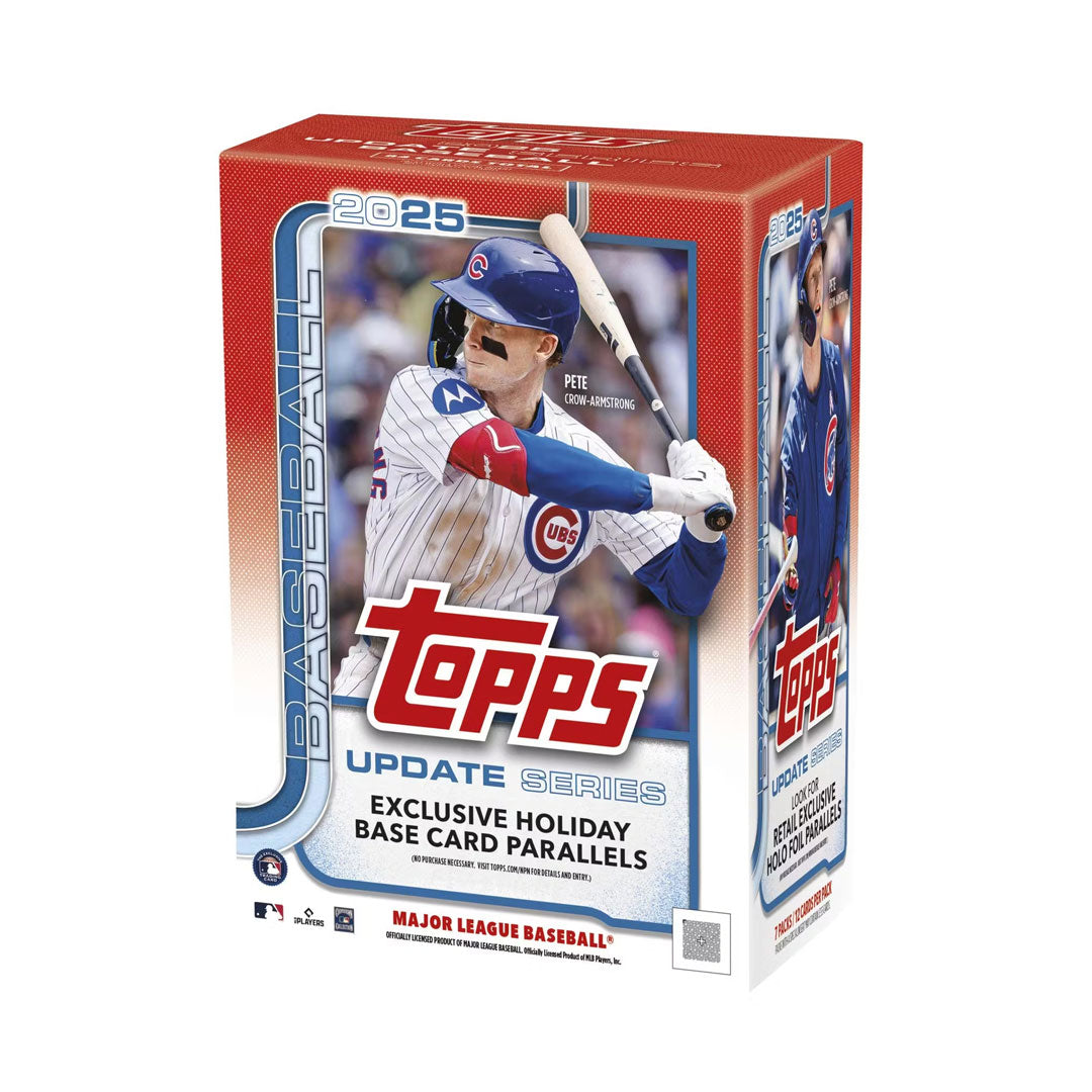 Grab the latest 2025 Topps Update Series Baseball Blaster Box and complete your collection with fresh rookie cards and star player updates. This box delivers multiple packs of premium trading cards featuring the season's biggest moments and emerging talent. Perfect for collectors and fans alike, you'll find rare inserts, autographs, and limited-edition parallels that capture the excitement of baseball's hottest prospects. Whether you're building a set or hunting for that one card to complete your lineup, th