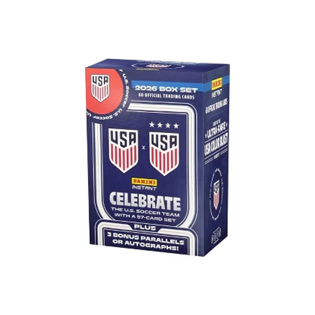 Collect the excitement of the 2026 FIFA World Cup with the Panini Instant USA Soccer Blaster Box. This premium trading card set features the latest USA national team roster and international stars competing in the tournament. Each box delivers multiple packs packed with base cards, inserts, and chase cards. Perfect for collectors and fans looking to build their World Cup collection or pull rare autographs and memorabilia cards. Get in on the action before these boxes sell out.