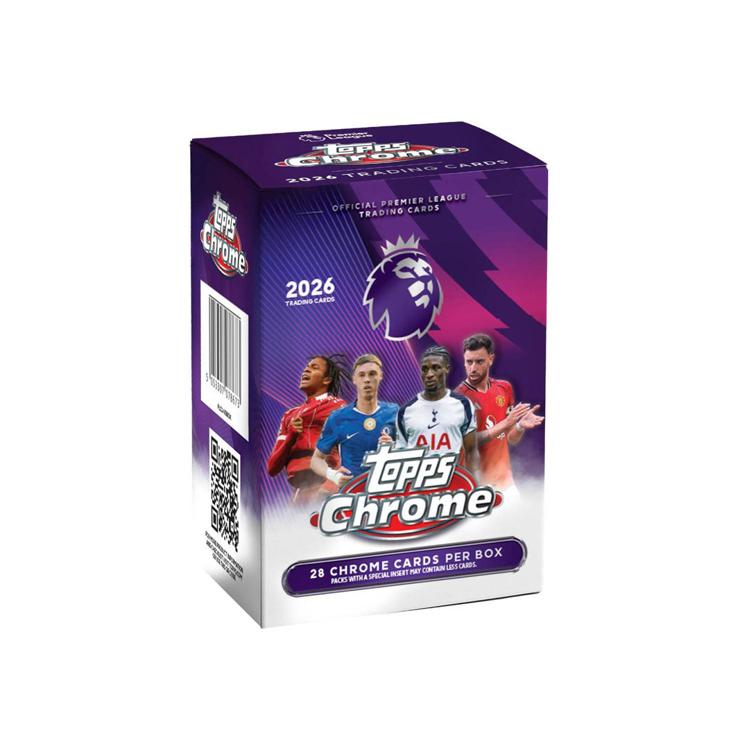 Collect the hottest Premier League talent with the 2026 Topps Chrome Premier League EPL Soccer Blaster Box. This premium trading card set features stunning chrome technology that brings your favorite players to life with vibrant colors and sharp detail. Each blaster box delivers an exciting mix of base cards and exclusive inserts, giving you multiple chances to pull rare autographs and memorabilia cards. Perfect for seasoned collectors and newcomers alike, this box offers authentic EPL action and the thrill