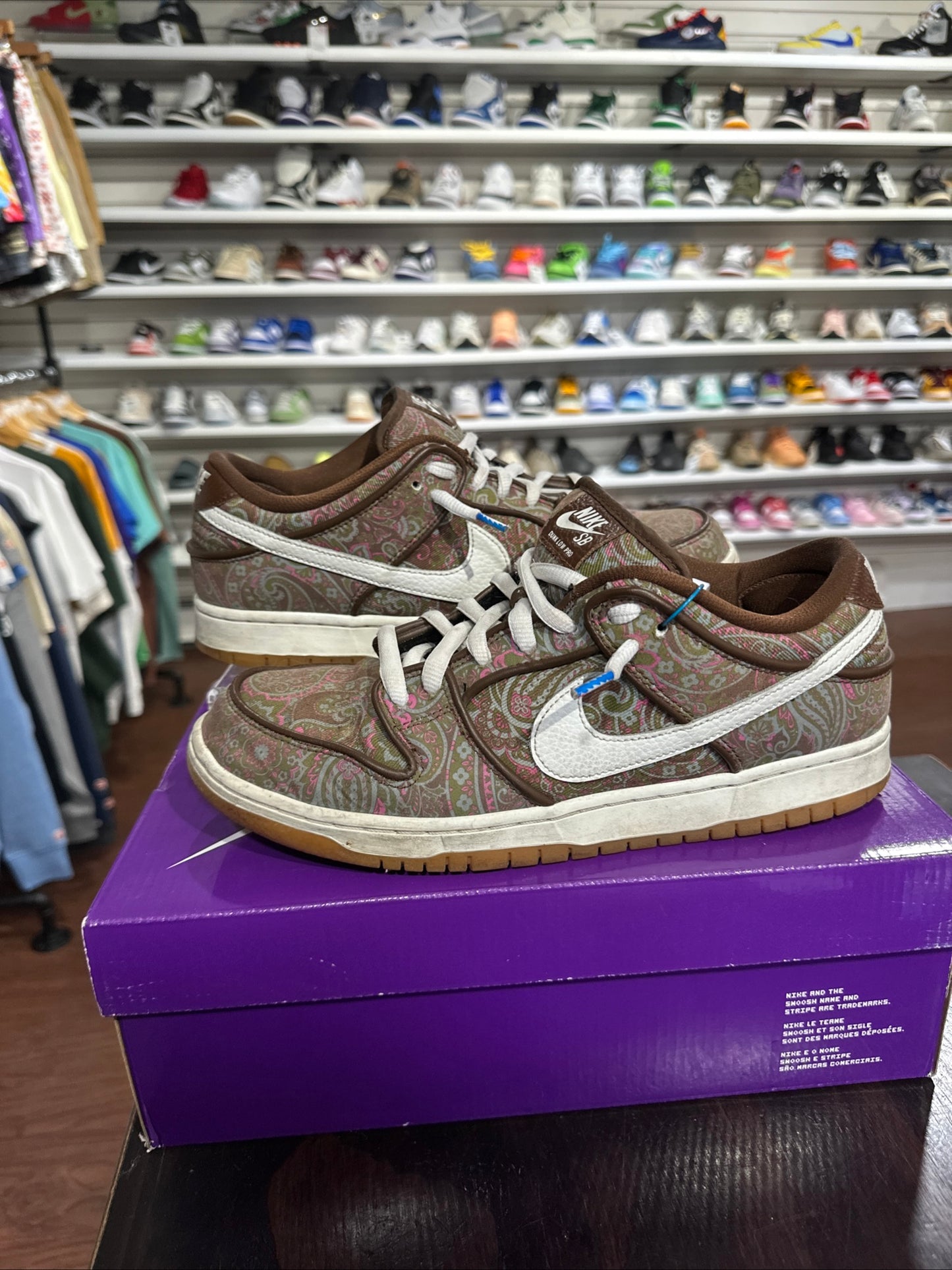 *USED* Dunk Low Sb Brown Paisley ( Size 10 )