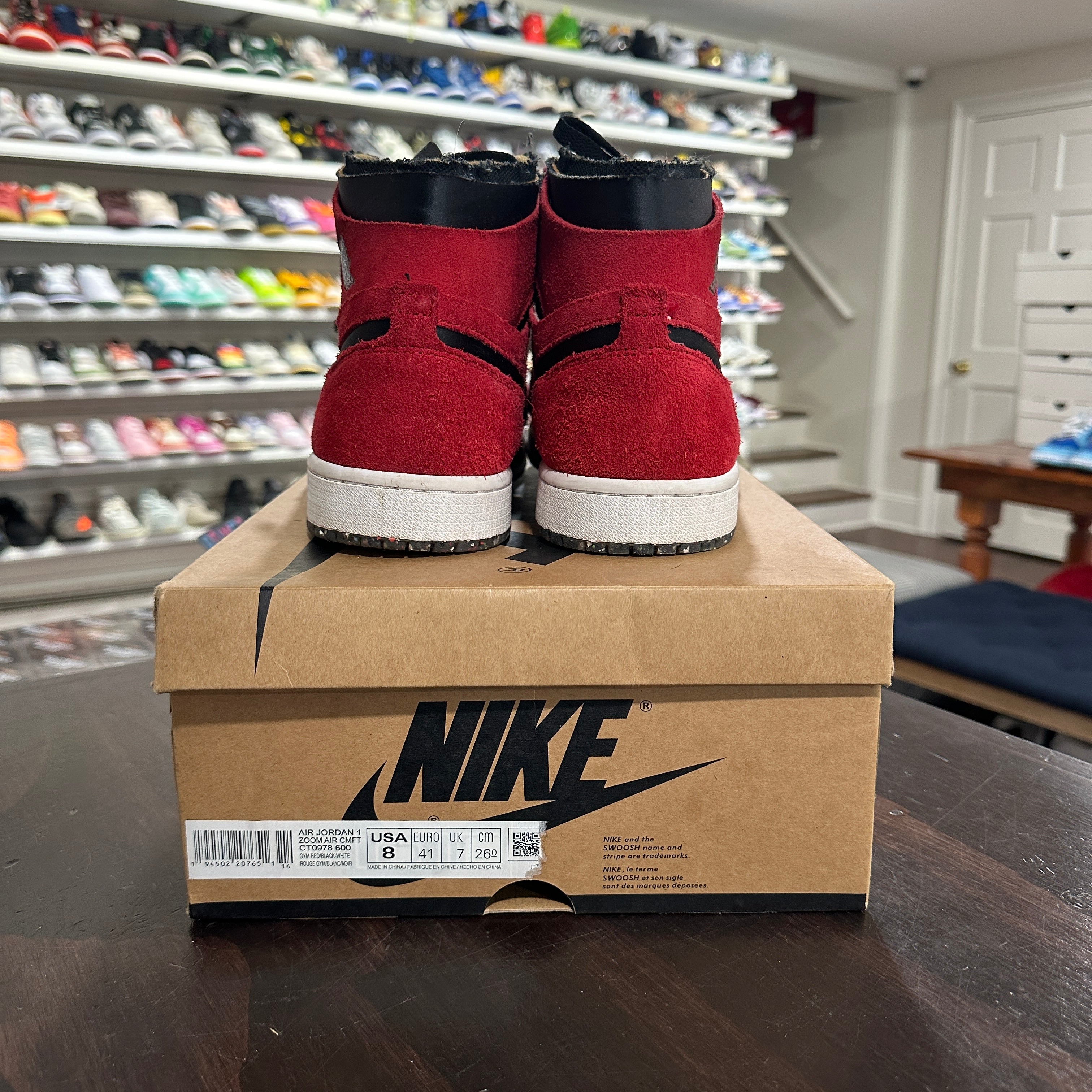 USED* Air Jordan 1 High Zoom Air CMFT Red Suede (size 8) – Sports Connection