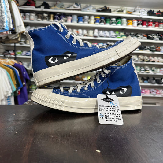 *USED* Converse High Commes Des Garcons Blue (size 10)
