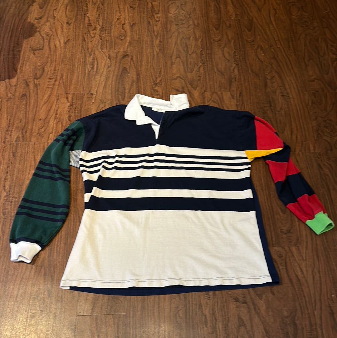 *VINTAGE* Stripped Polo Long Sleeve (Fits 2XLARGE)