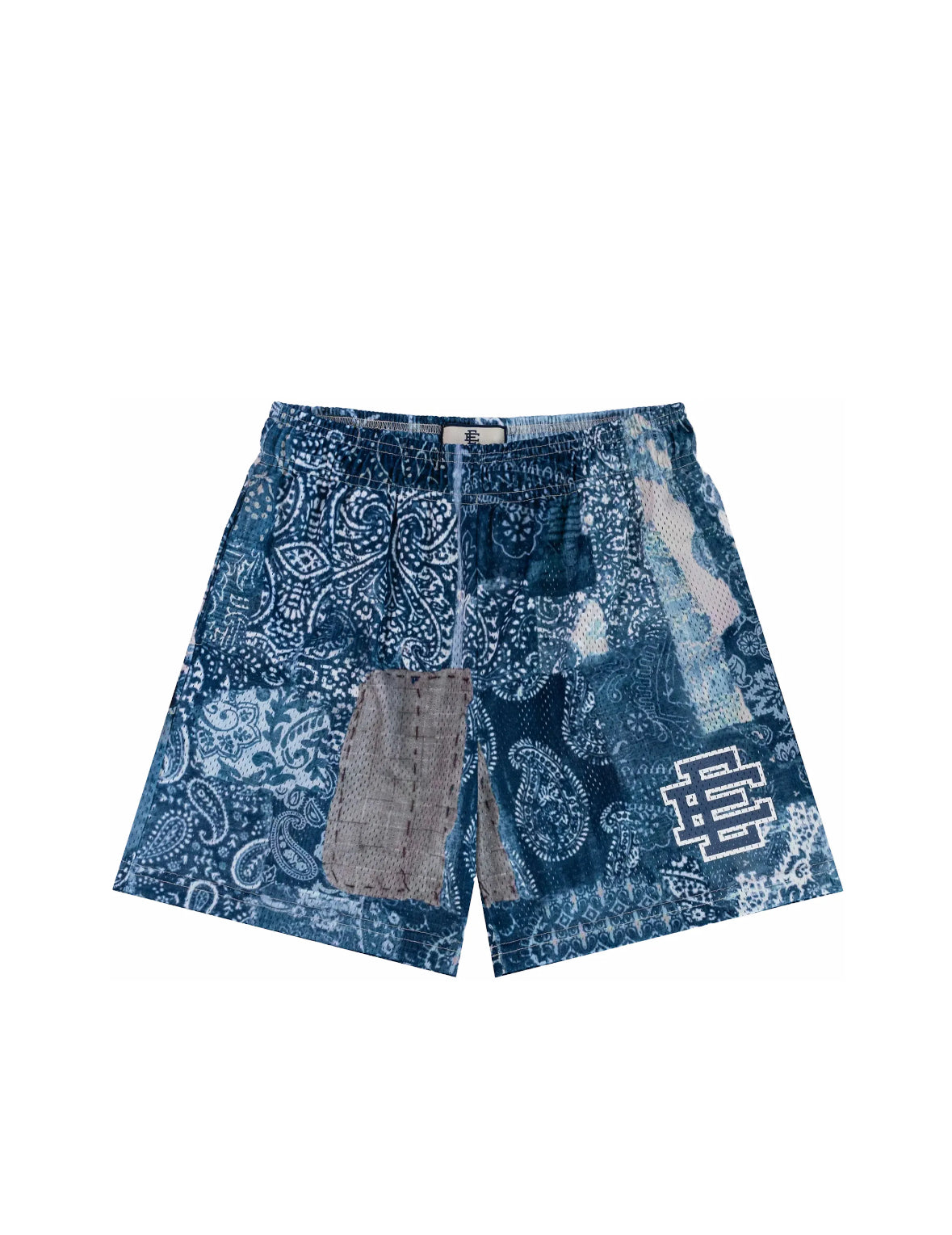 Eric Emanuel Blue Paisley Denim Shorts