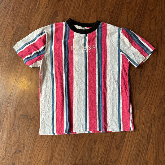 *VINTAGE* Guess Red Stripped Tee (FITS LARGE)