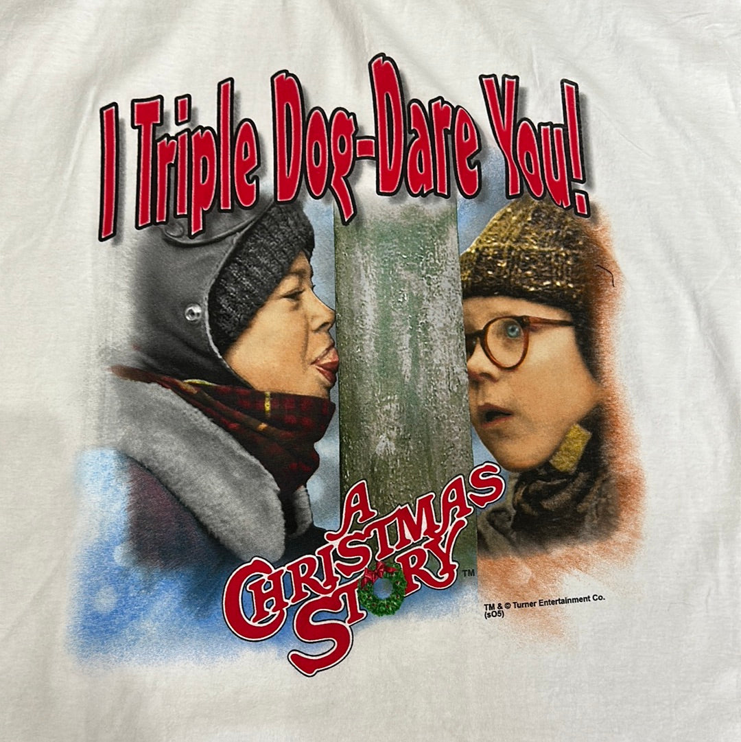 *VINTAGE* A Christmas Story “I Triple Dog-Dare You” Ringer Tee (Fits XLARGE)