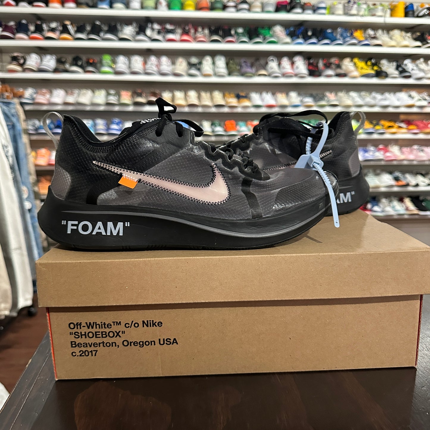 *USED* Nike Off-White Zoom Fly Black Silver (SIZE 13)