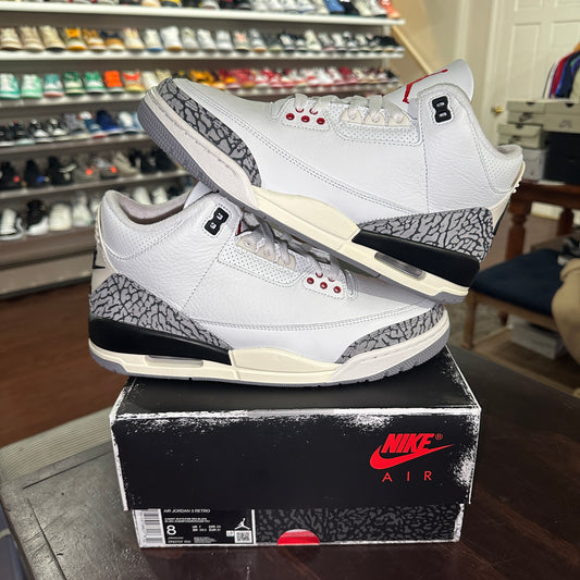 *USED* Air Jordan 3 Reimagined White Cement (size 8)
