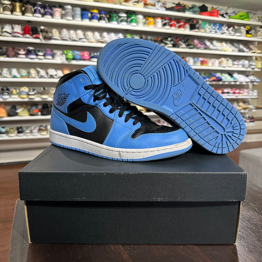 *USED* Air Jordan 1 Mid University Blue Black (size 8.5)