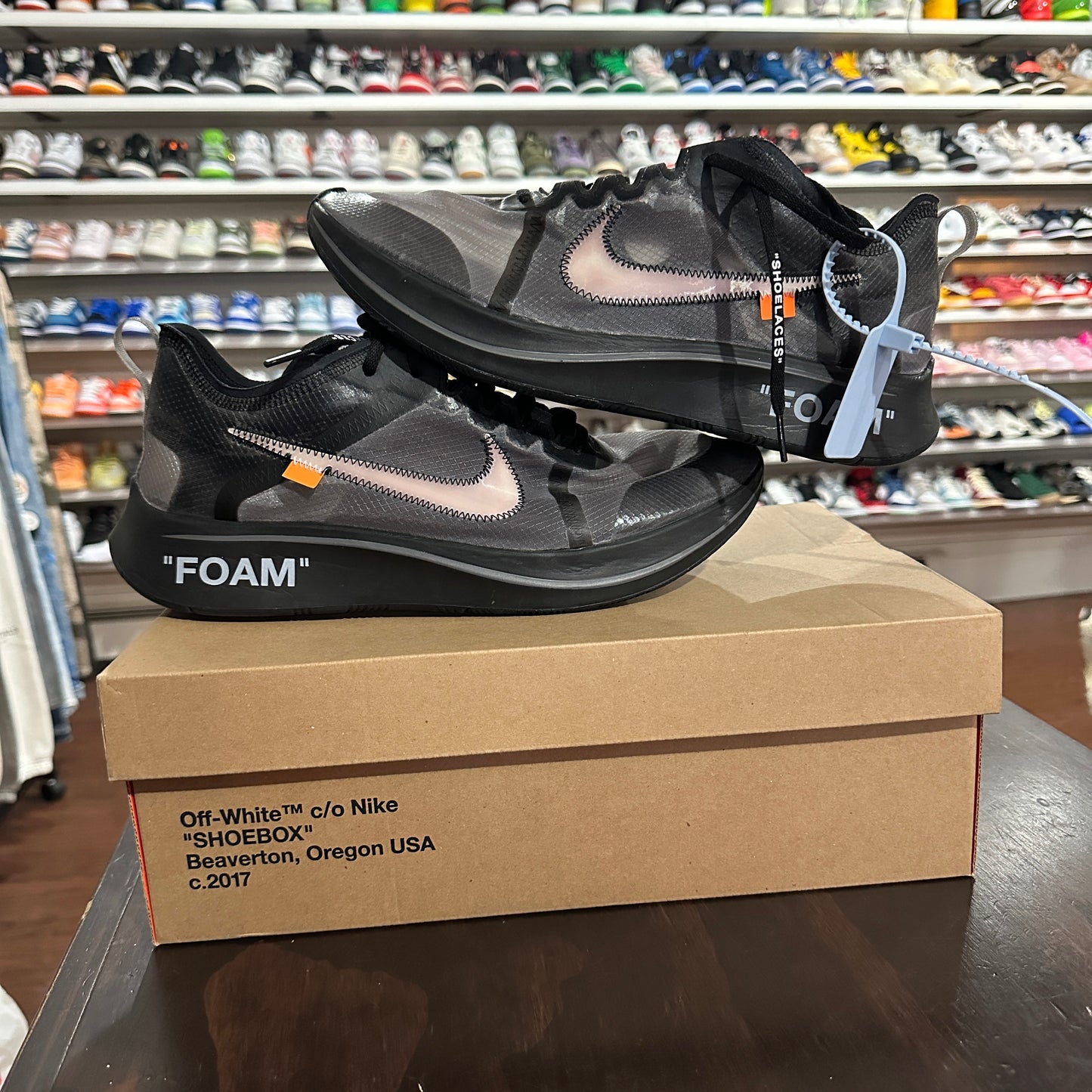 *USED* Nike Off-White Zoom Fly Black Silver (SIZE 13)