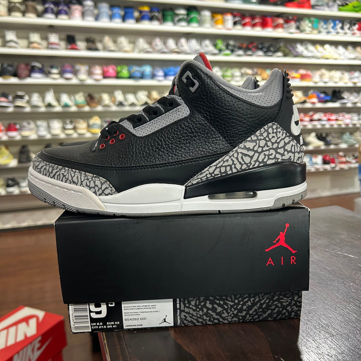 *USED* Jordan 3 Black Cement (2018) (Size 9.5)