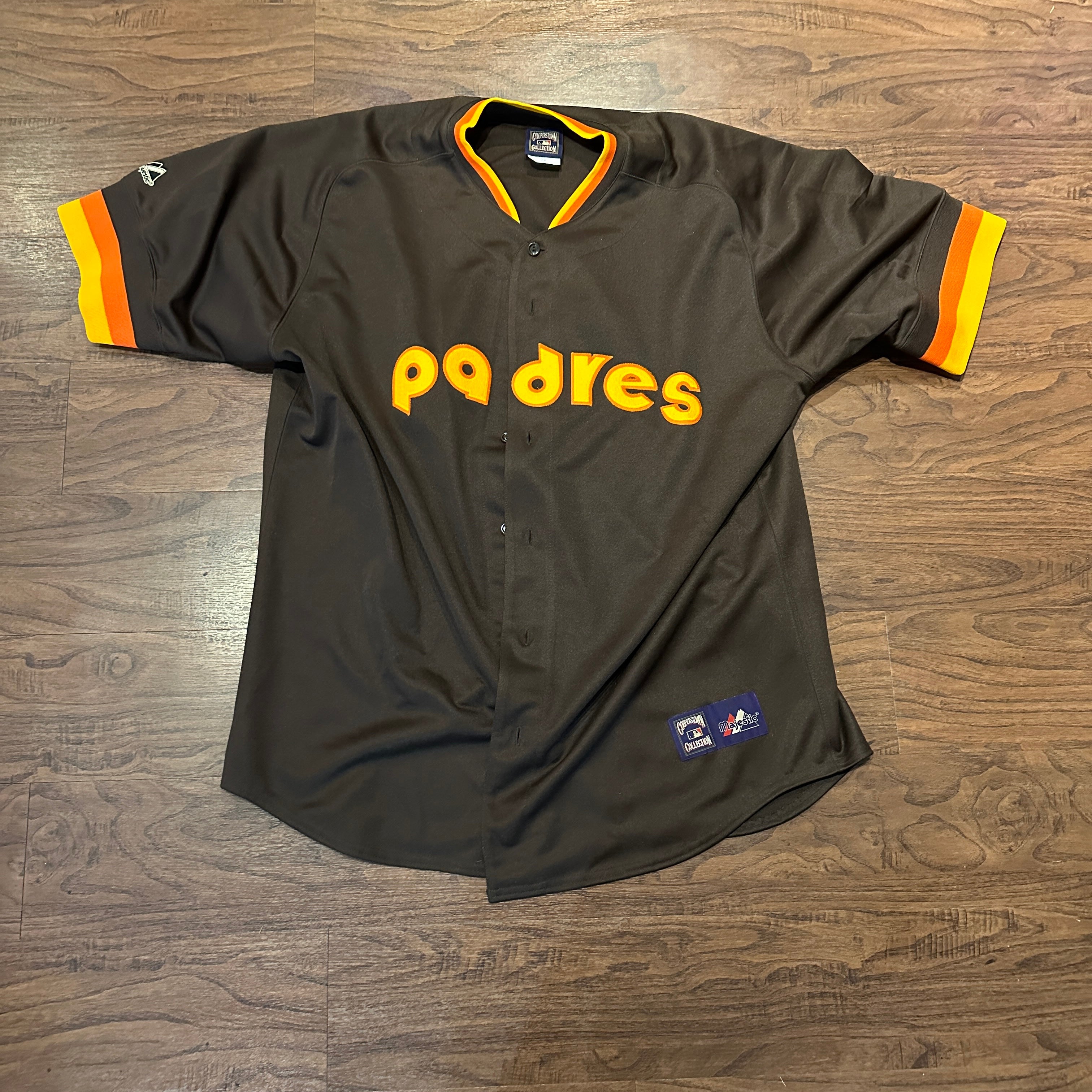 VINTAGE Padres Jersey Brown Yellow FITS 2XLARGE Sports Connection