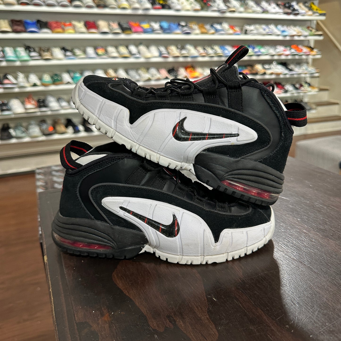 *USED* Nike Air Max Penny Black White Red (Size 6.5Y)