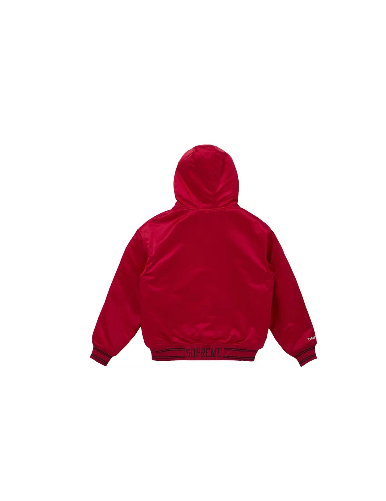 Supreme Mitchell & Ness Lined Hooded Satin Varsity Jacket (Size Large)