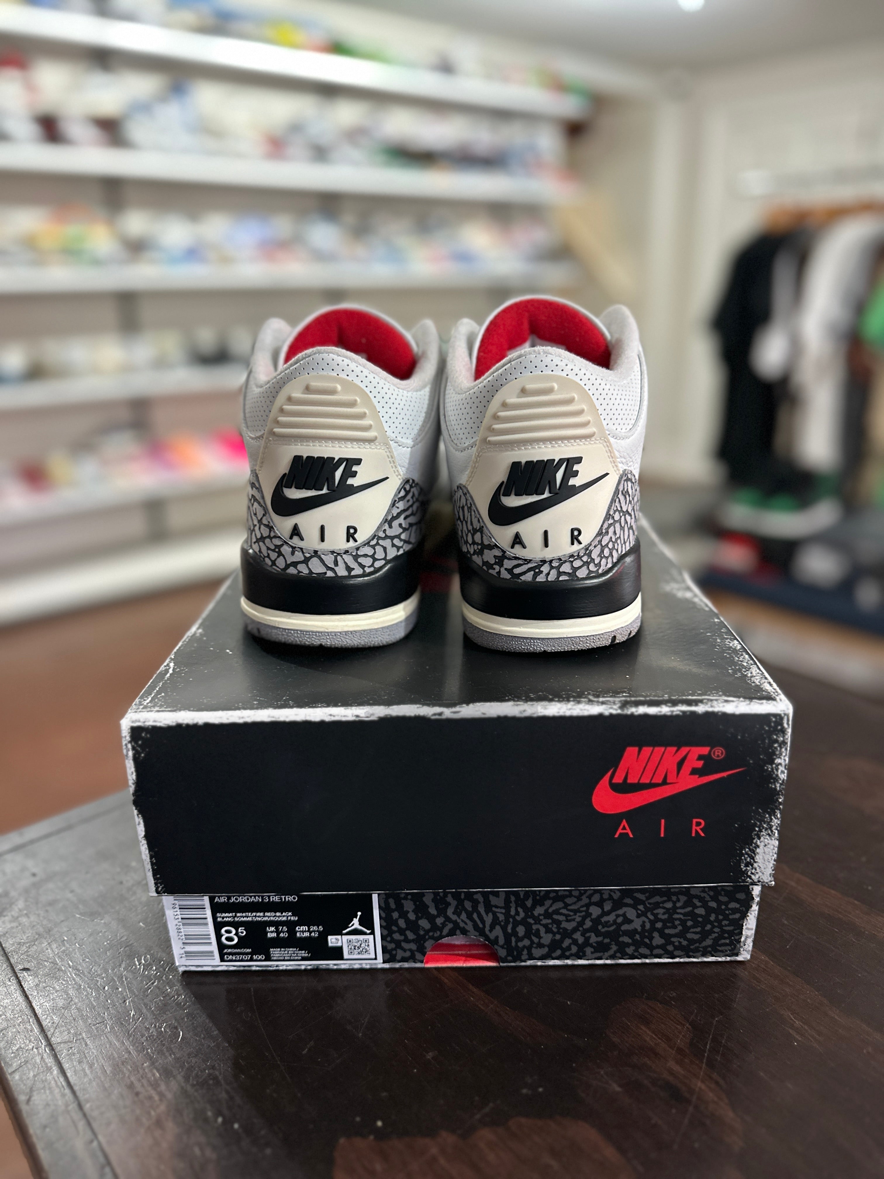 USED Air Jordan 3 Reimagined White Cement size 8.5 Sports Connection