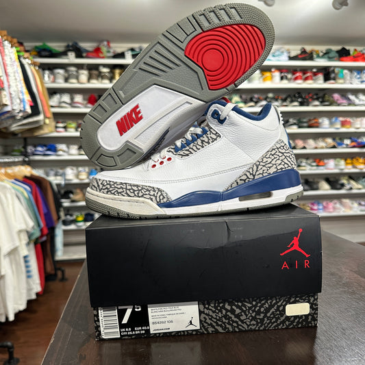 *USED* Jordan 3 Retro True Blue (size 7.5)