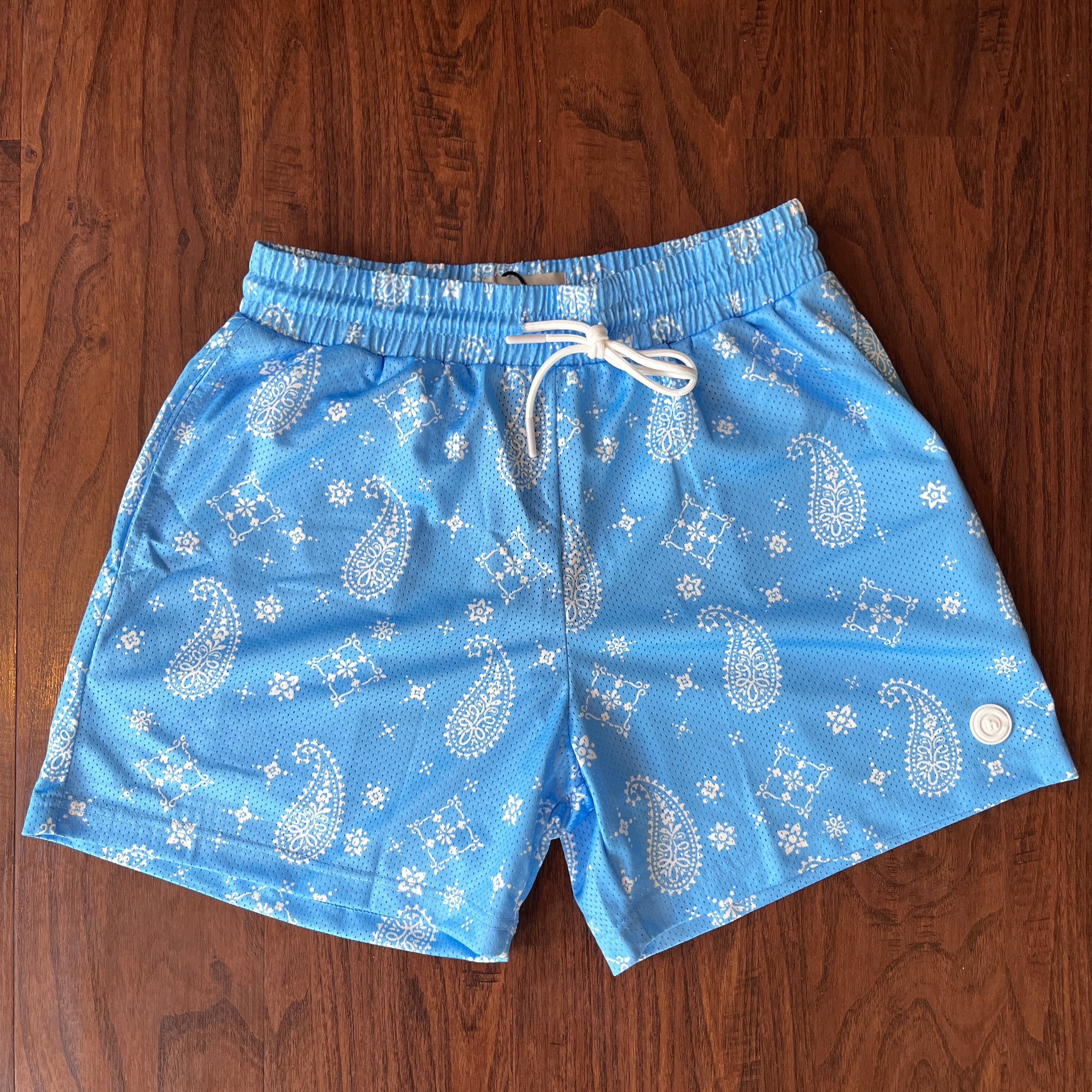 Commonhype blue store paisley mesh mens shorts SZ XL new