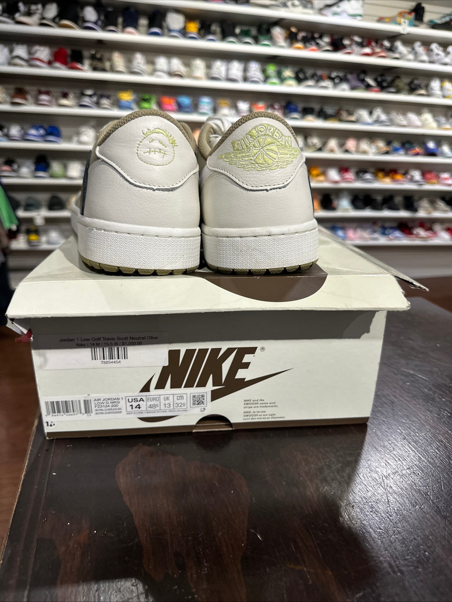 *USED* Jordan 1 Low Golf Travis Scott Neutral Olive (SIZE 14)