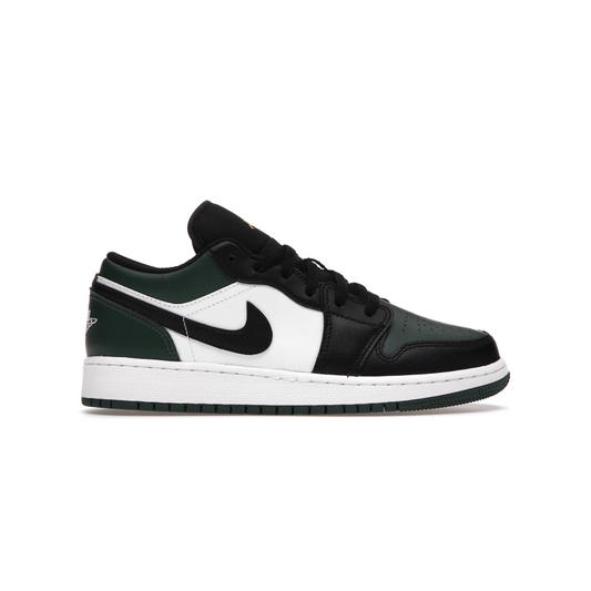 Bring a classic to their everyday wardrobe with the youth Nike Air Jordan 1 Low Green Toes! This iconic sneaker features Nike Air cushioning for a comfortable fit and a signature style that won't quit! Let them step up to the next level of style and comfort with the Nike Air Jordan 1 Low Green Toes.