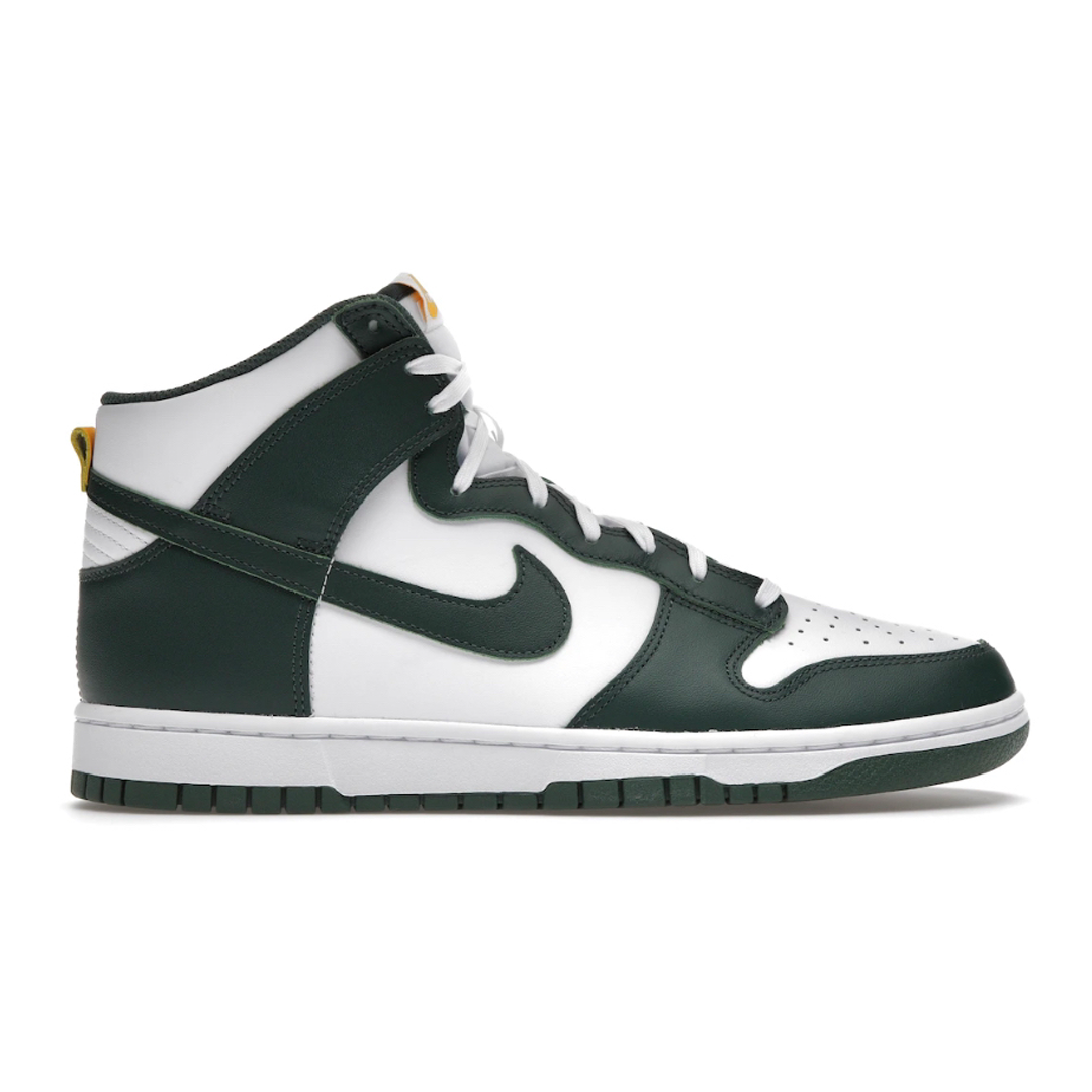 Experience the ultimate in street style wearing Nike Dunk High Australia (Mens). This classic sneaker combines iconic style with modern updates, like a padded collar and cushioning for all-day comfort. Crafted with a unique leather upper, these shoes will give you instant street-cred. Upgrade your look and turn heads.