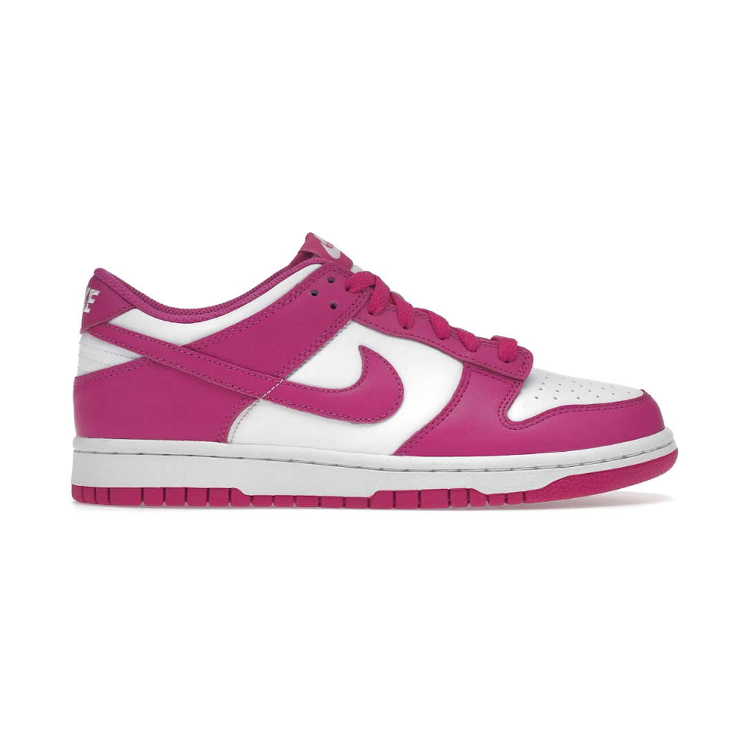 Enhance your look with the eye-catching Nike Dunk Low Active Pink Fuchsia (Youth)! This contemporary design is sure to turn heads. Enjoy quality comfort and cool style on any court. Dare to stand out.
