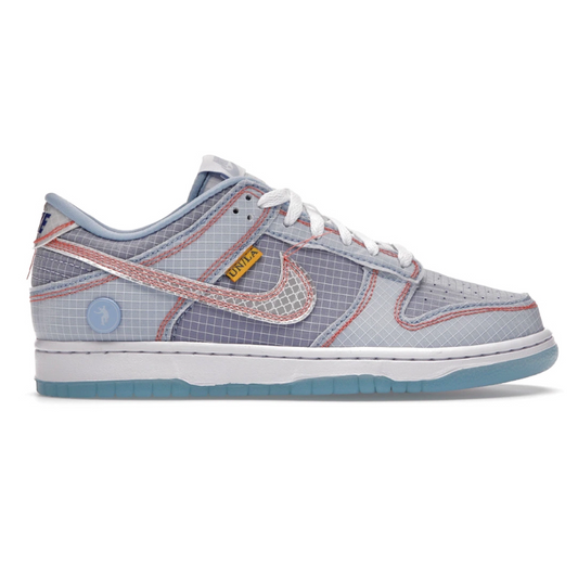 Step out in style with Nike's Dunk Low Union Passport Pack. These men's shoes are crafted with superior comfort features including a lightweight foam midsole for cushioning and rubber outsole for traction. Designed with premium materials in an eye-catching colorway, these shoes are sure to make a statement wherever you go.