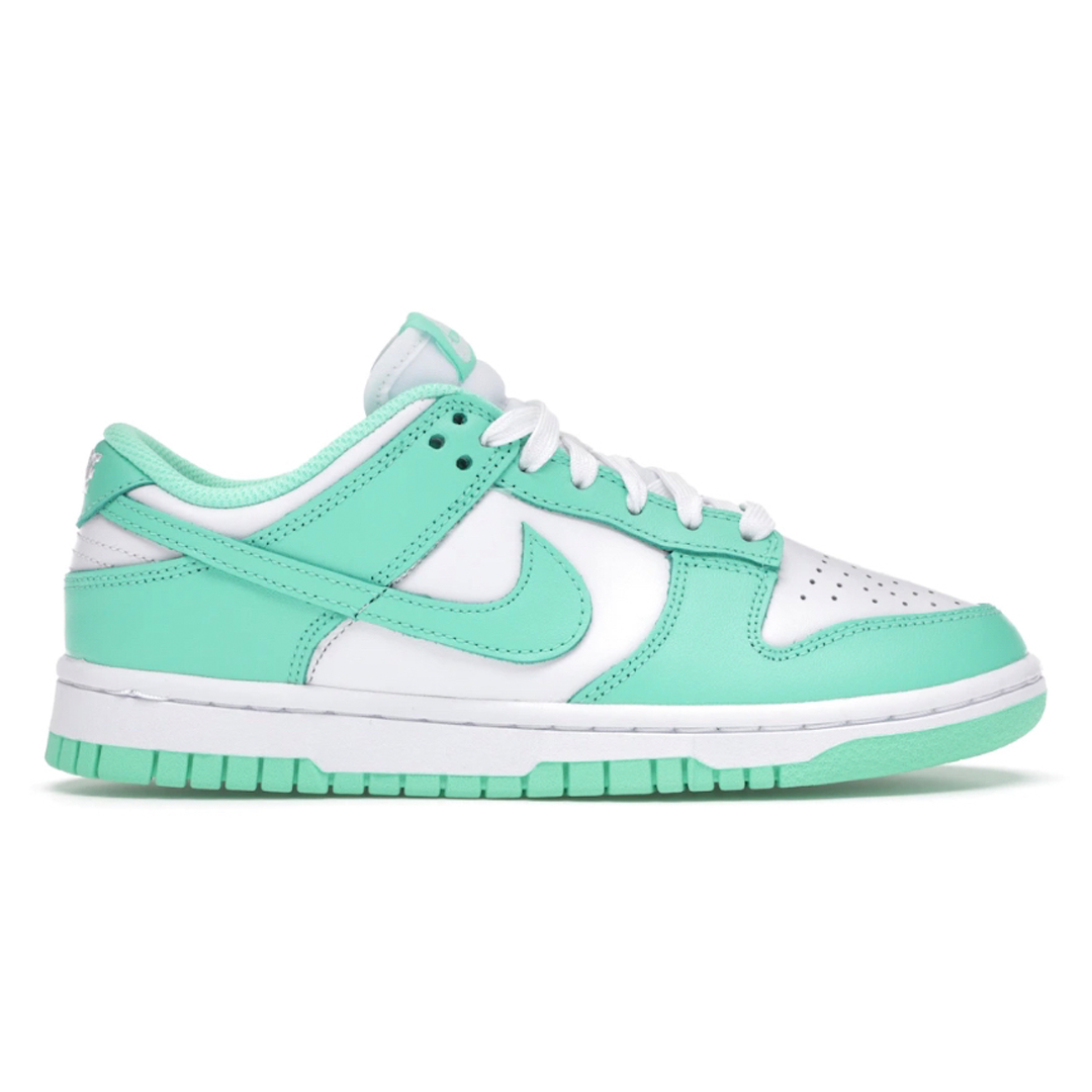 Feel the energy of the court with the Nike Dunk Low Green Glow (Womens)! Its sleek design and ultra-durable construction will keep your feet feeling comfortable even during intense games. With bold green glow accents, you'll stand out from the crowd in style!