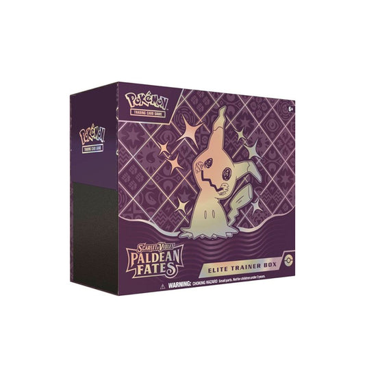 Elevate your Pokemon battles with the Paldean Fates Elite Trainer Box. Train your team to victory with the latest collectible cards, dice, and counters. With this elite trainer box, you'll have everything you need to become a Pokemon master!