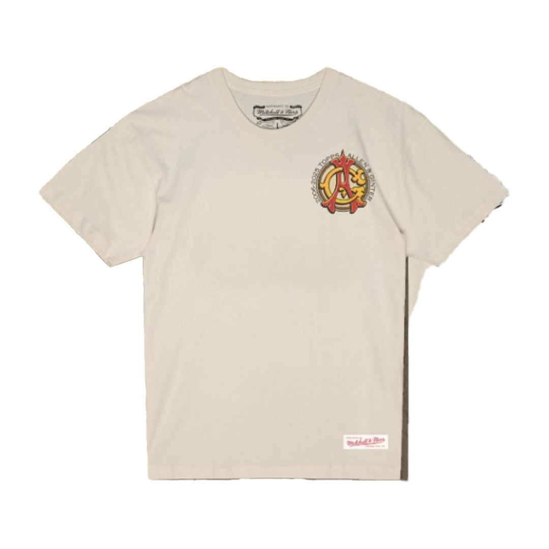 Celebrate baseball heritage with this exclusive Topps Allen &amp; Ginter Mitchell &amp; Ness collaboration. This cream-colored tee blends vintage card aesthetics with timeless streetwear style, perfect for collectors and sports enthusiasts alike. The premium construction ensures comfort and durability for everyday wear, while the iconic design pays homage to one of baseball's most legendary card sets. Whether you're a die-hard fan or appreciate classic Americana, this piece brings authentic sports culture t