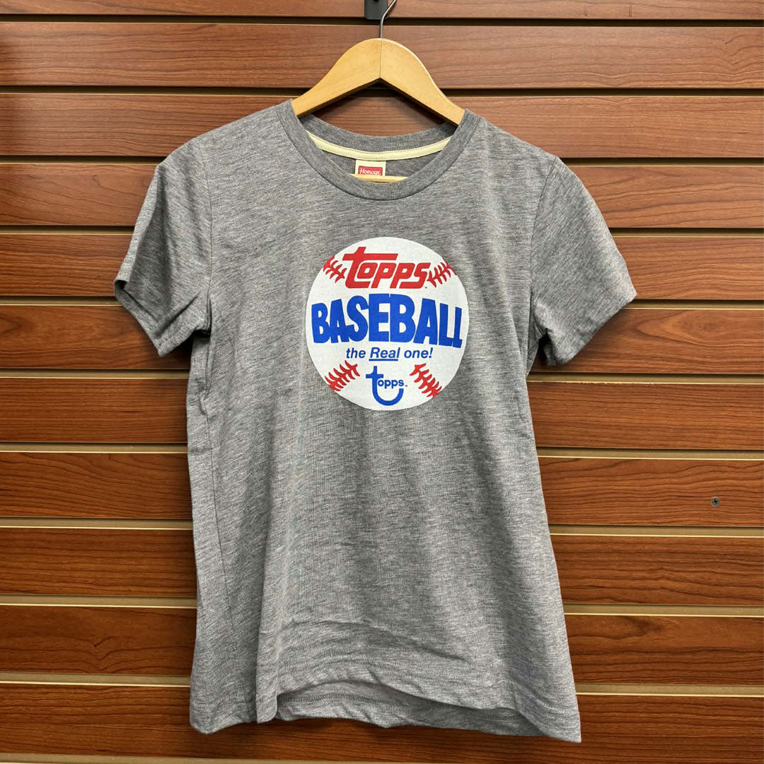 Celebrate your passion for baseball with this authentic Topps Baseball "The Real One" Grey Youth T-Shirt. Featuring the iconic Topps branding that collectors and fans have trusted for generations, this comfortable tee showcases timeless baseball heritage in a versatile grey colorway. Perfect for young fans who appreciate the sport's rich history, this shirt combines casual style with genuine baseball culture. Whether worn to the ballpark, around town, or to show your love for the game, this youth tee delive