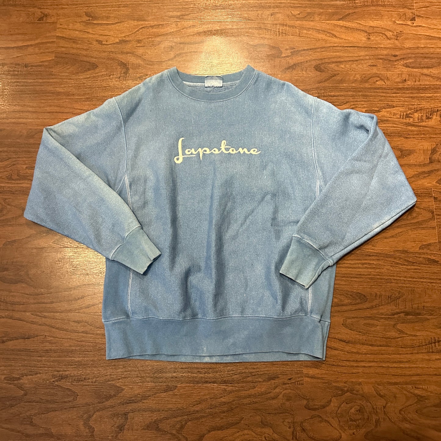 *VINTAGE* Champion Faded Blue Crew Neck (FITS LARGE)
